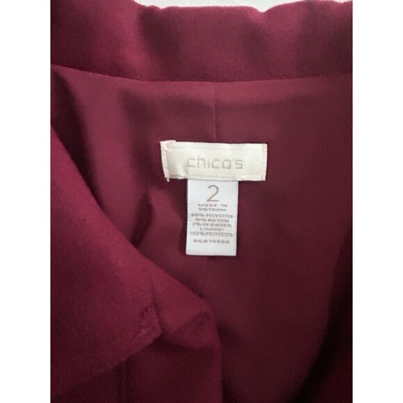 Chico's Heavyweight Short Jacket Blazer Womens Size Large Red Classic - Picture 3 of 7